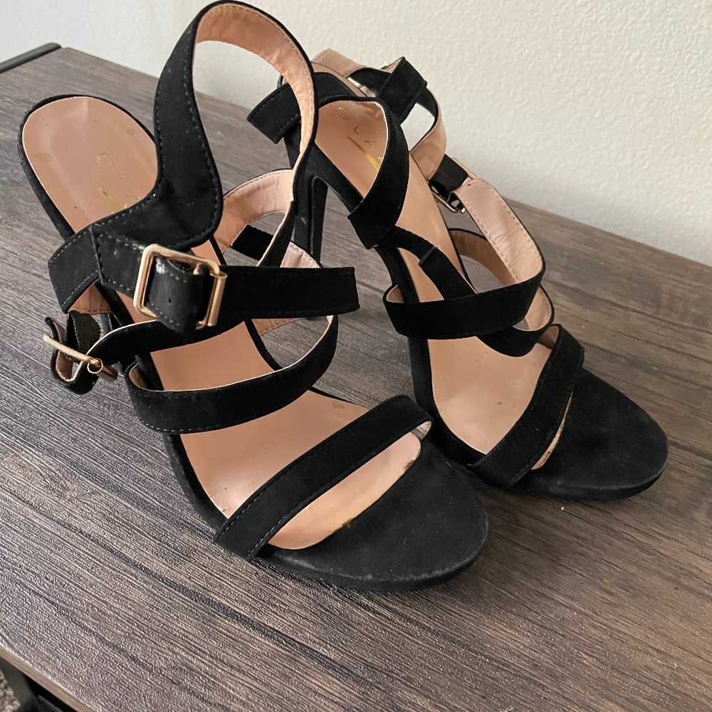 Strapped Black Heels